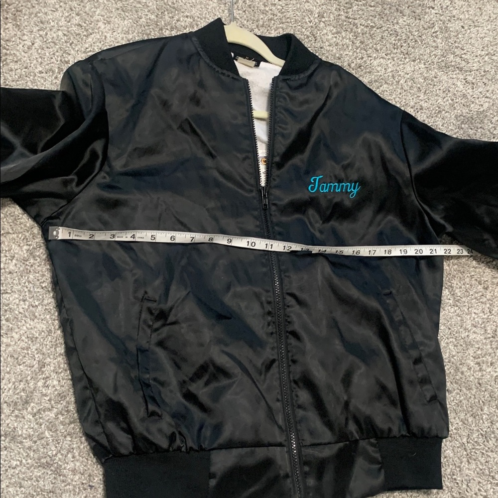 Vintage Nemesis Eagle Embroidery Black Bomber Jacket - Picture 8 of 8